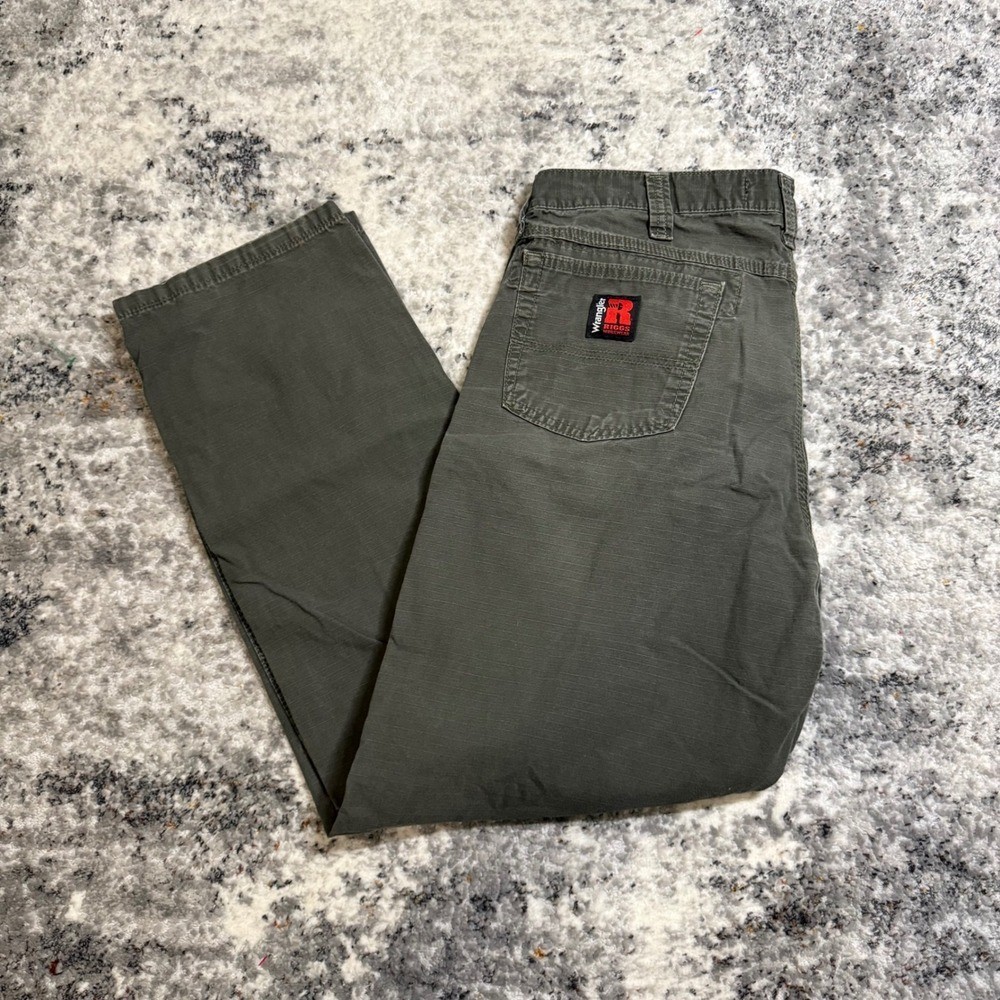 Wrangler Riggs Workwear Men's Olive Green Carpenter Pants Size 36x32