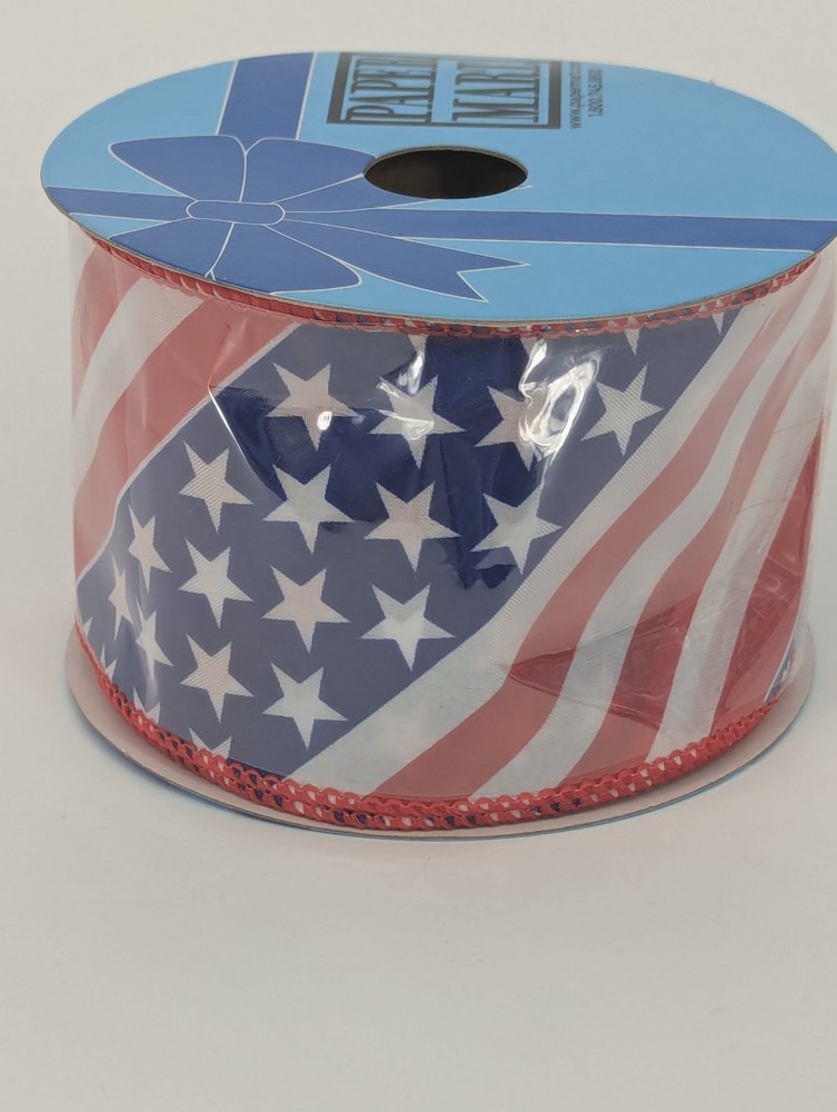 Patriotic Wired Edge Ribbons 2.5