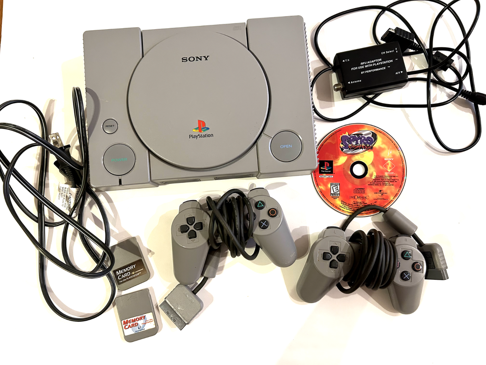 SONY PlayStation 1 Console Bundle with 2 Controllers and Memory Cards - Tested and Working