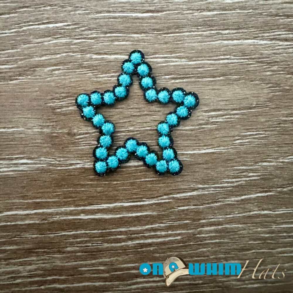 Mini Aqua Star Iron-On Patch