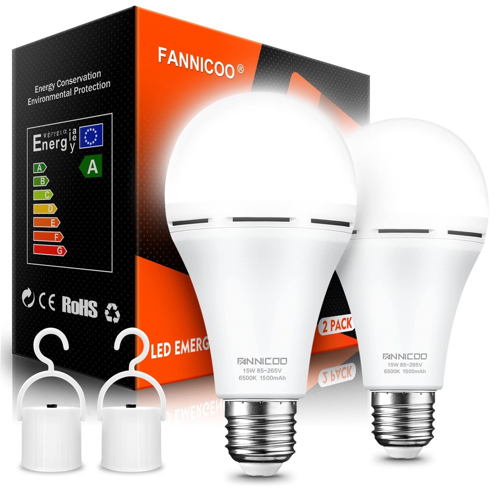 1500mAh LED Light Bulb with Hook Switch and Battery Backup for Rechargeable Us