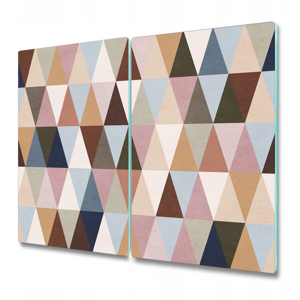 Glass Induction Ceramic Hob Cover Worktop Saver Retro shapes white 2x30x52