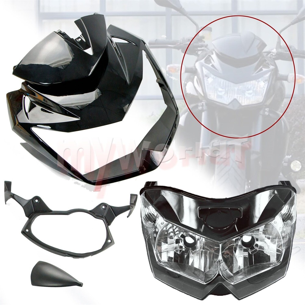 Front Upper Fairing Cowl Nose + Headlight Fit For KAWASAKI Z750 2007 - 2012