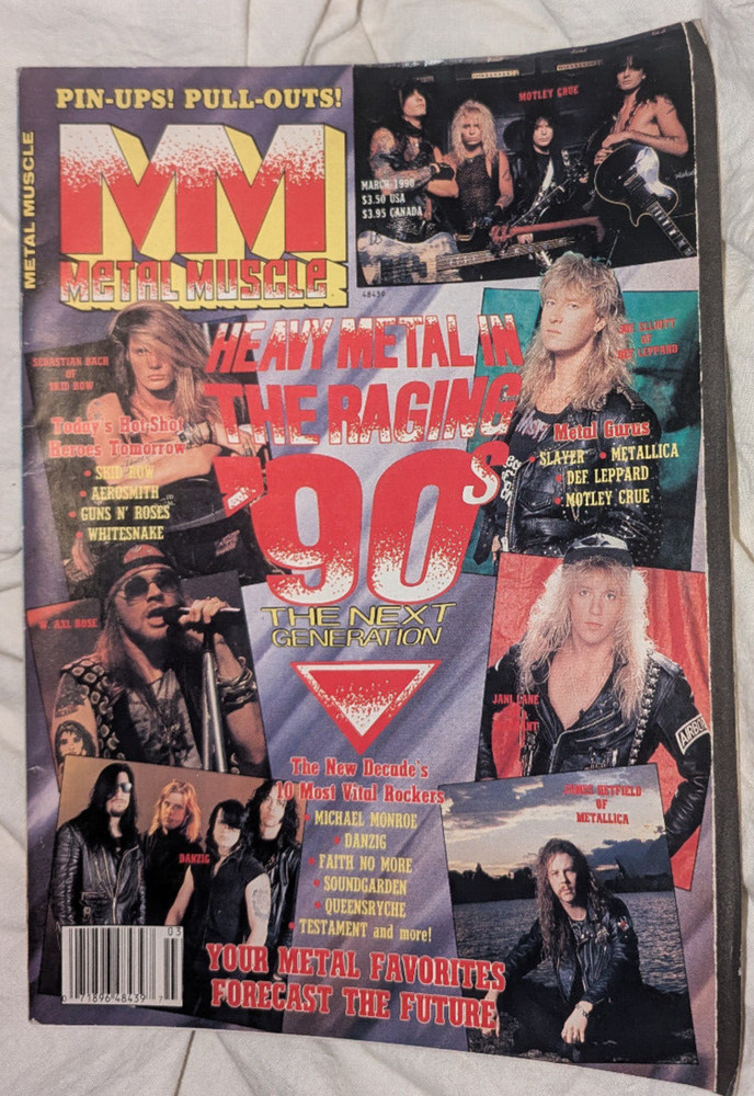 Vtg Faces Rock Metal Muscle Magazine March 1990 Guns N Roses Slaughter Poison