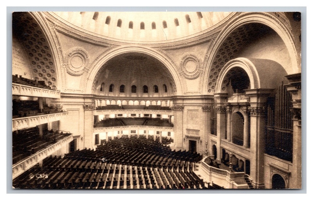 Boston MA First Church of Christ Scientist Interior RPPC Postcard Posted 1948