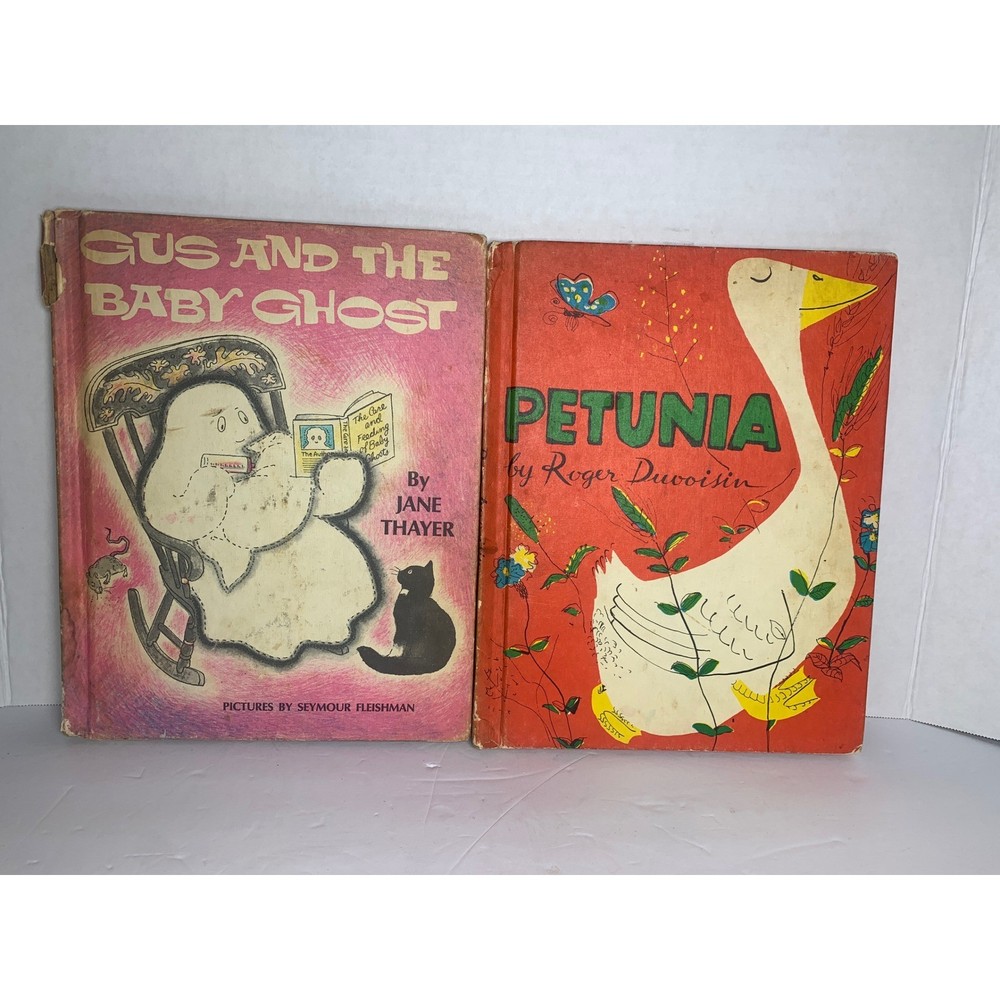Vintage 50s/70s Childrens Books Gus and the Baby Ghost & Petunia Weekly Reader