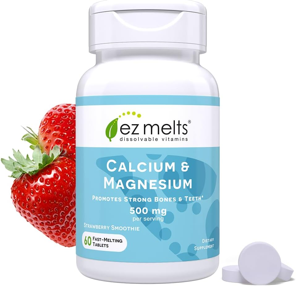 Dissolvable Calcium & Magnesium Supplement with Vitamin D3, Sugar-Free, 1-Month