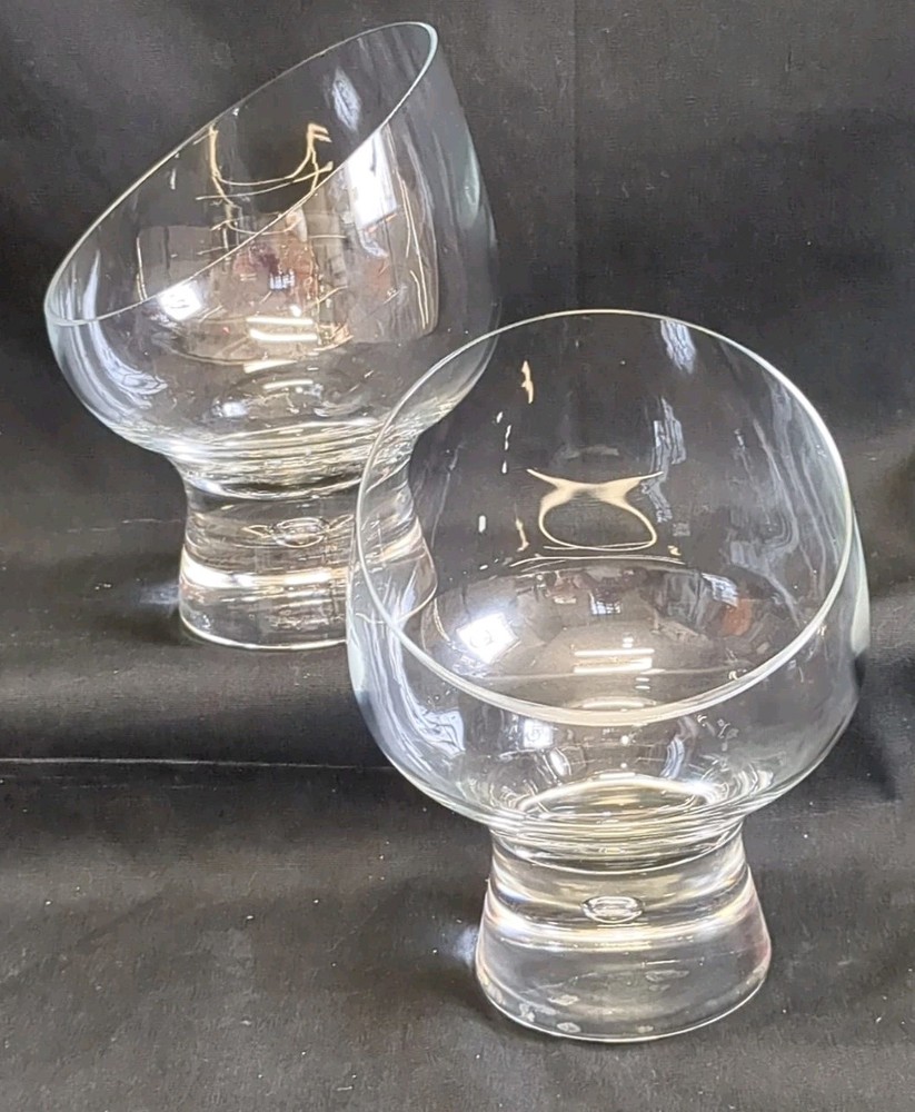 Kosta Boda Sweden Slanted Bubble in Base Brandy Sniffer/Whiskey Glass 5.5 