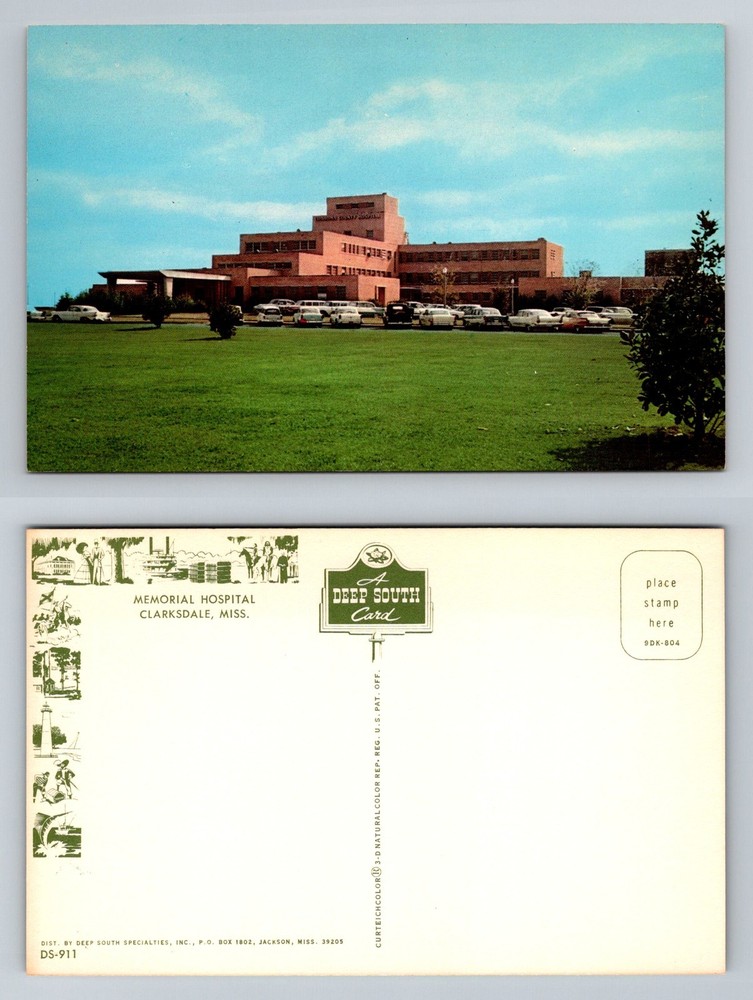 Clarksdale, MS-Mississippi, Memorial Hospital Exterior Vintage Postcard