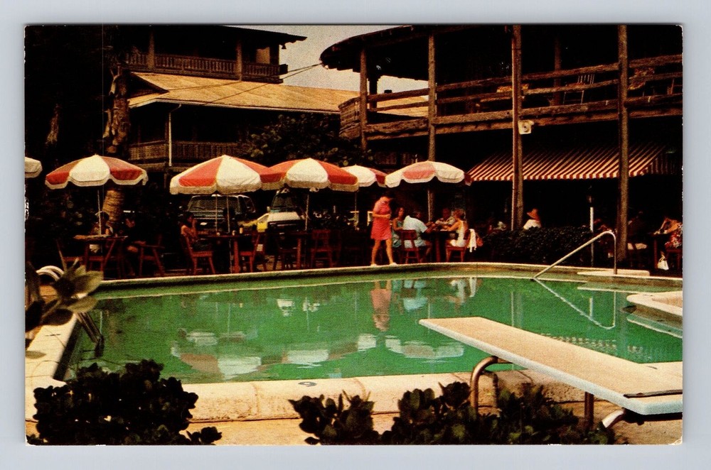 Vero Beach FL-Florida, Driftwood Inn For The Adventure Pool Vintage Postcard