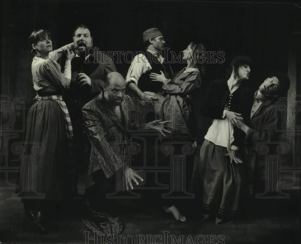 Press Photo Cast of The Griffin and The Minor Canon on stage in Massachusetts