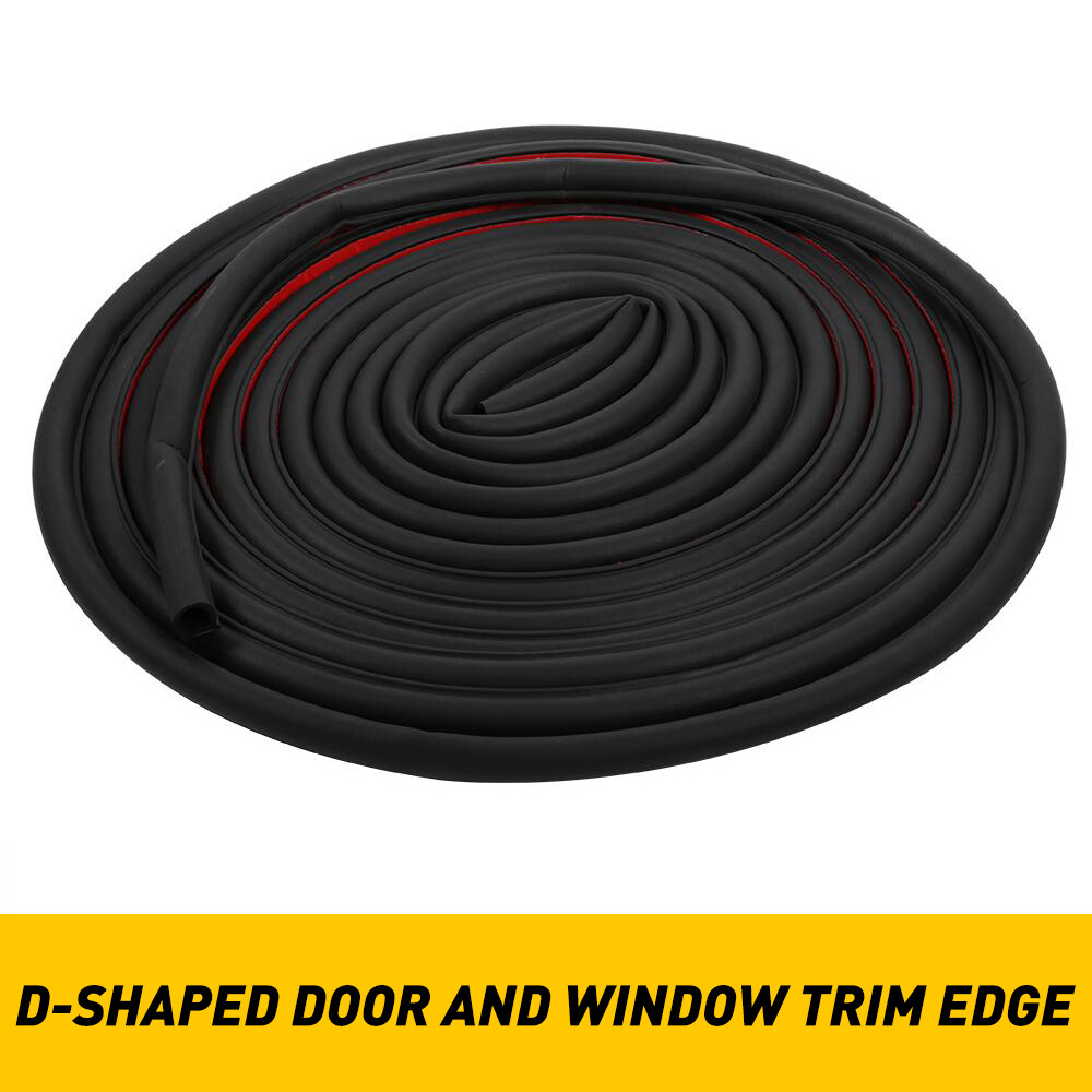 16Ft D-Shape Car Door Rubber Seal Strip with 3M Adhesive Weather Stripping