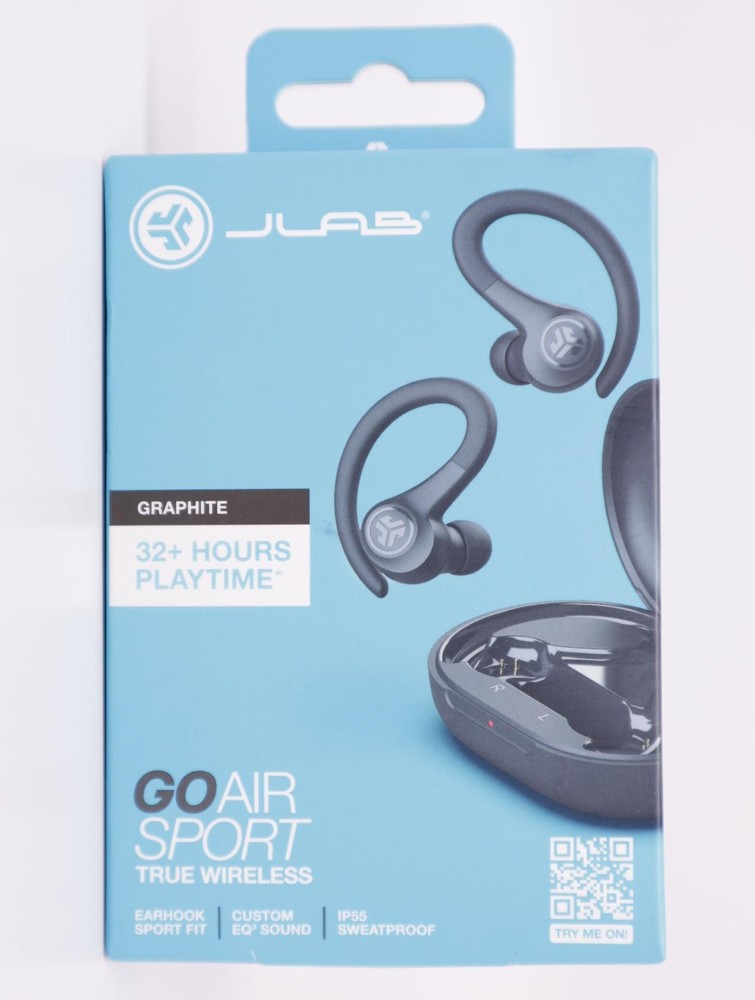 JLab Go Air Sport True Wireless Earhook Sport Fit Earbuds - Graphite