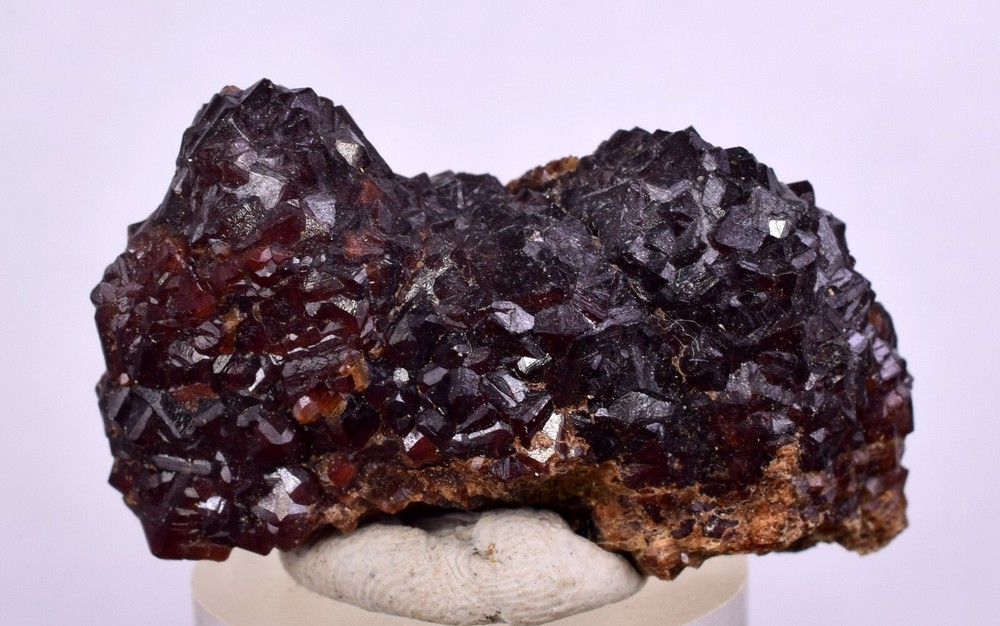 3.8cms  GEM GARNET STEPPED SPESSARTINE CRYSTALS PERU SHINY SHARP RARE GB55