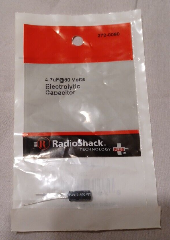 Radio Shack 4.7µF 50V Radial Bi-Polarized Electrolytic Capacitor №: 2720060