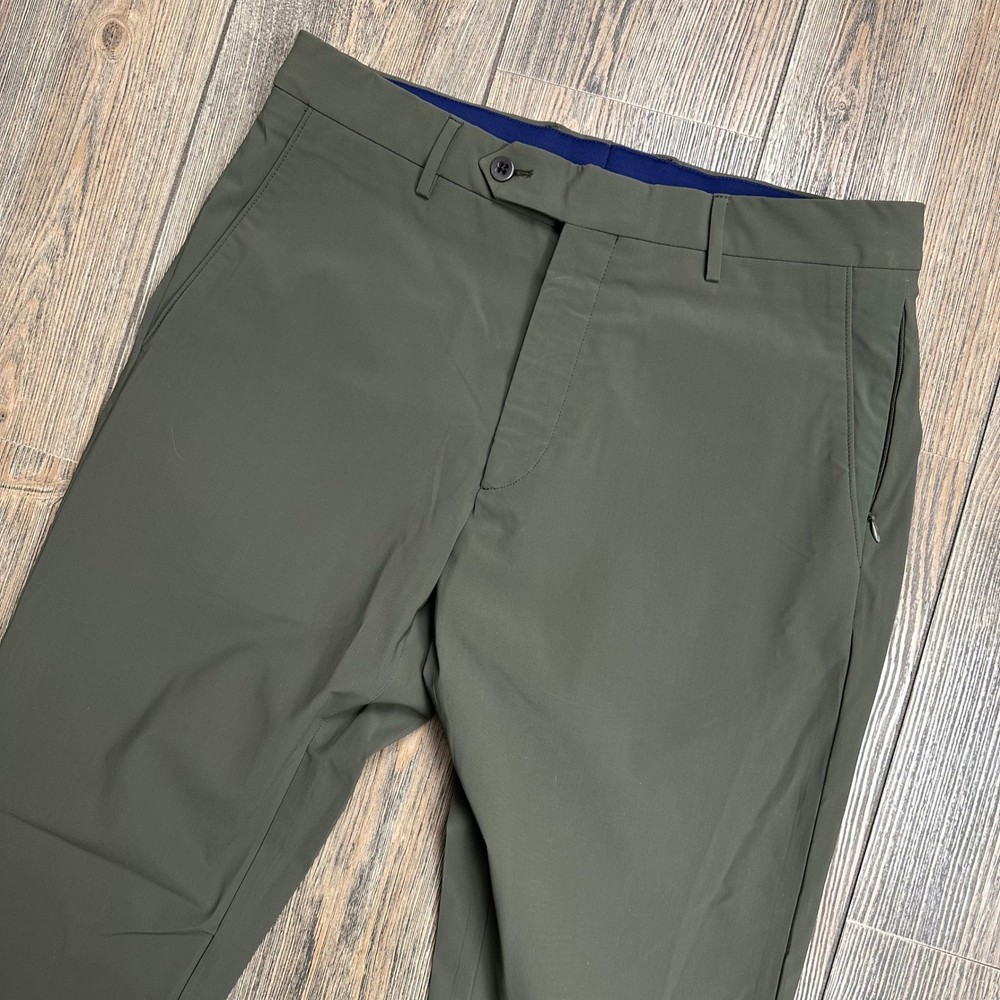 Zanella Noah Active Olive Green Trousers Men 32x28 Made in Italy Stretch Pants