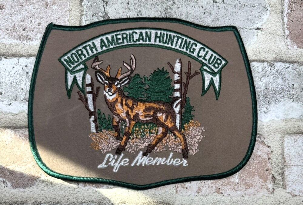 Vintage North American Hunting Club Life Member Embroidered Iron-On Patch