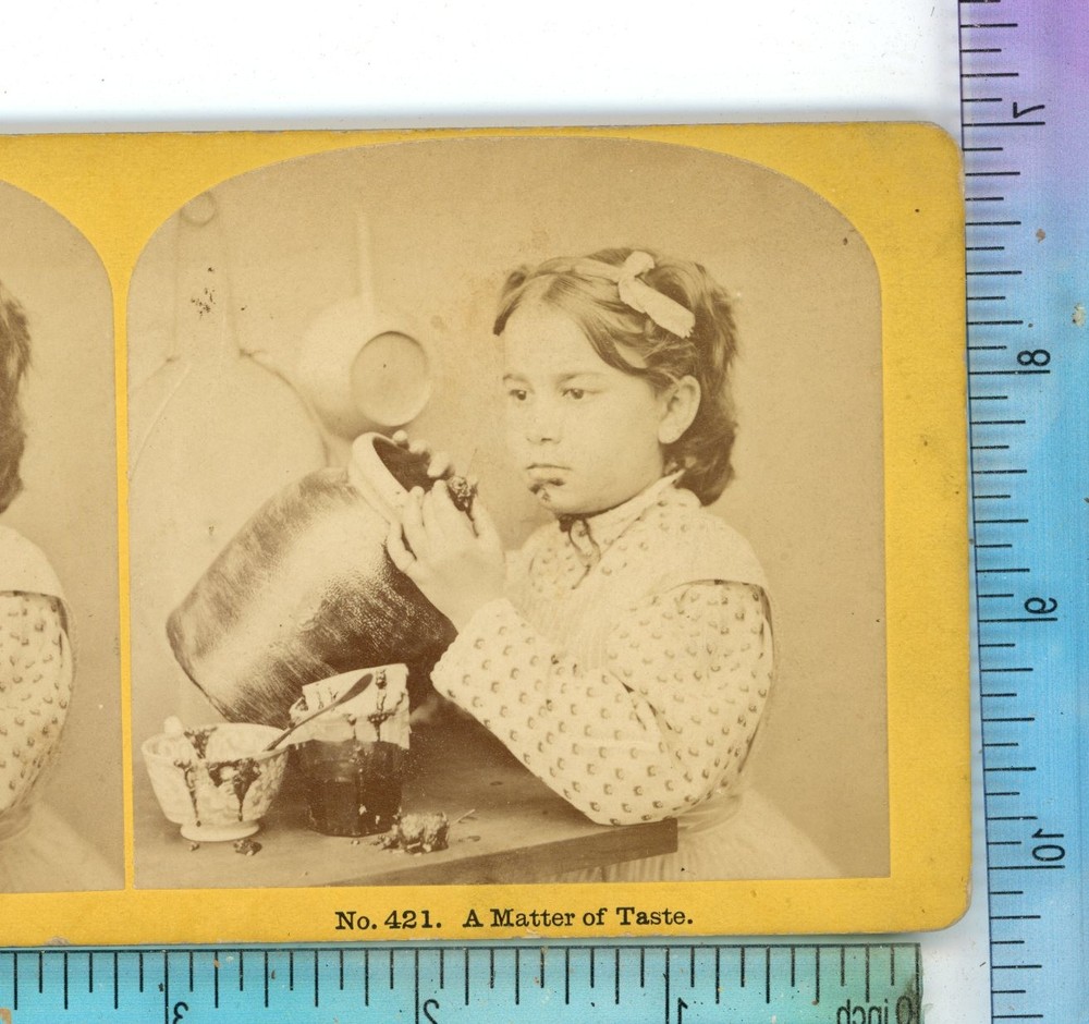 A Matter of Taste Girl with Jar Children Kilburn Stereoview