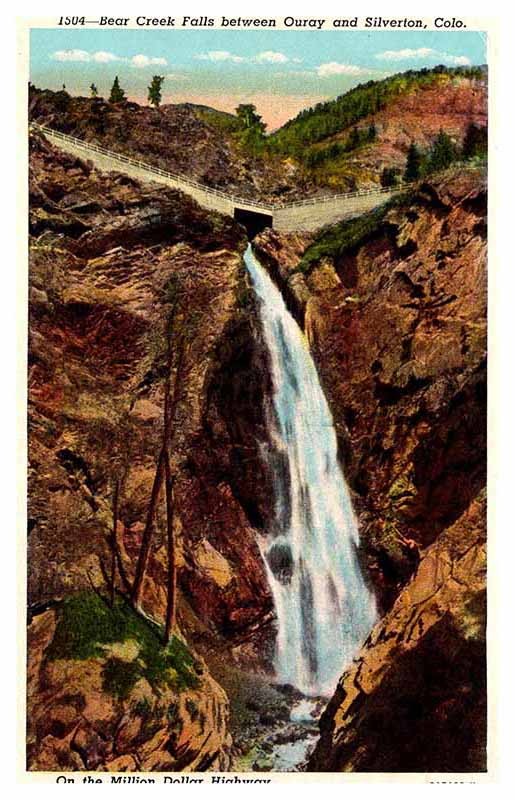 Postcard WATER SCENE Between Ouray & Silverton Colorado CO m/09 AR9206