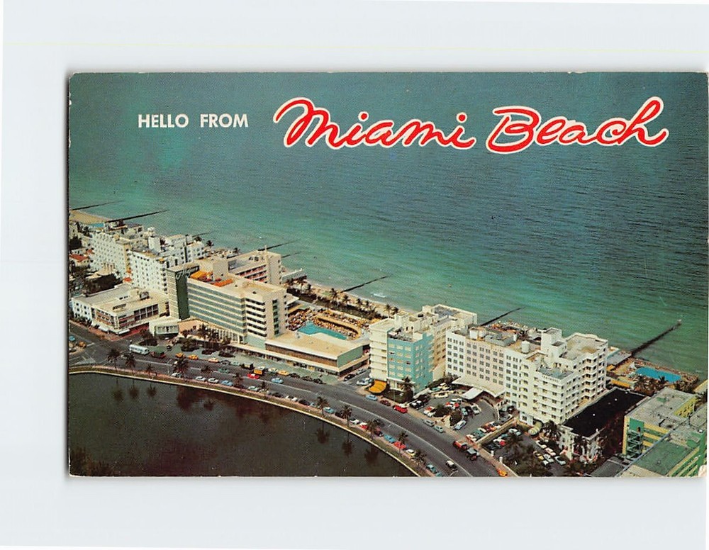 Postcard Aerial View Miami Beach Florida USA