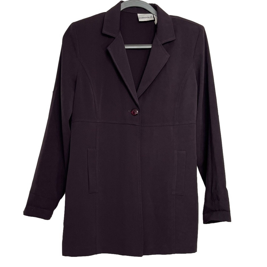 Fashion Bug Y2K Long Sleeve One Button Collared Light Weight Blazer Jacket Small