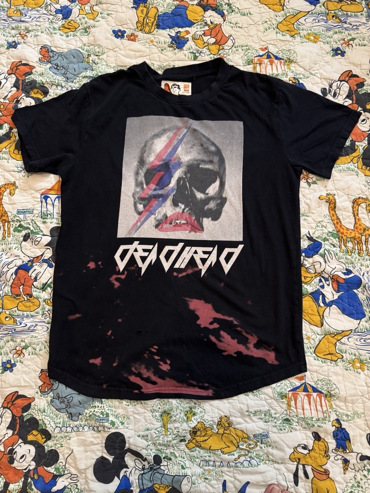 Deadhead Distressed T-Shirt with Rolling Paper Brand Design  