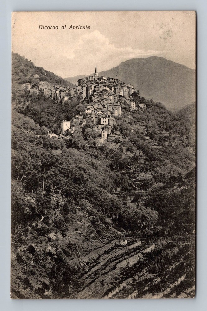 Italy- Apricale Mountain Village Souvenir Old Postal Card PC Vintage Postcard