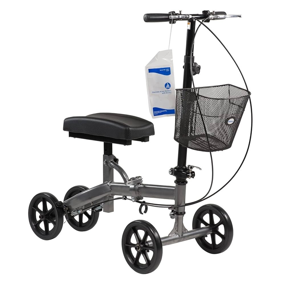 Dynarex Compact Steerable Knee Walker with Basket