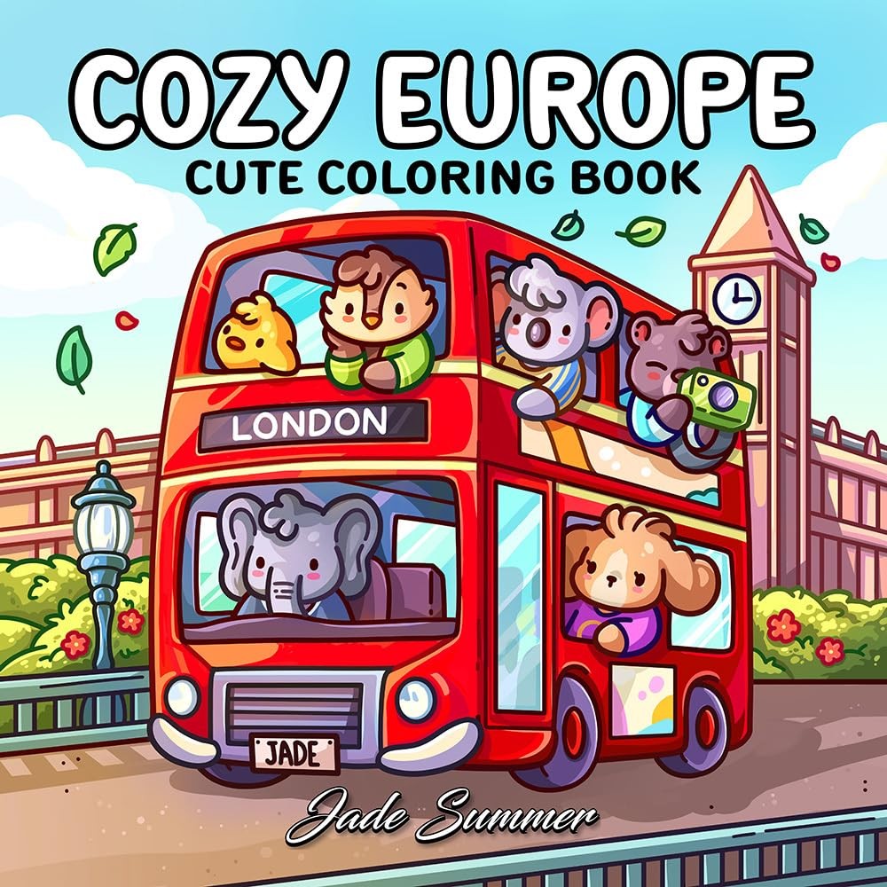 Cozy Europe: Cute Coloring Book for Adults and Teens with Charming...