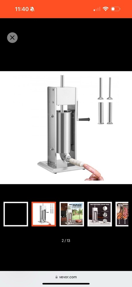 Vertical Stuffer, Sausage new not yet opened 11Lb/5L