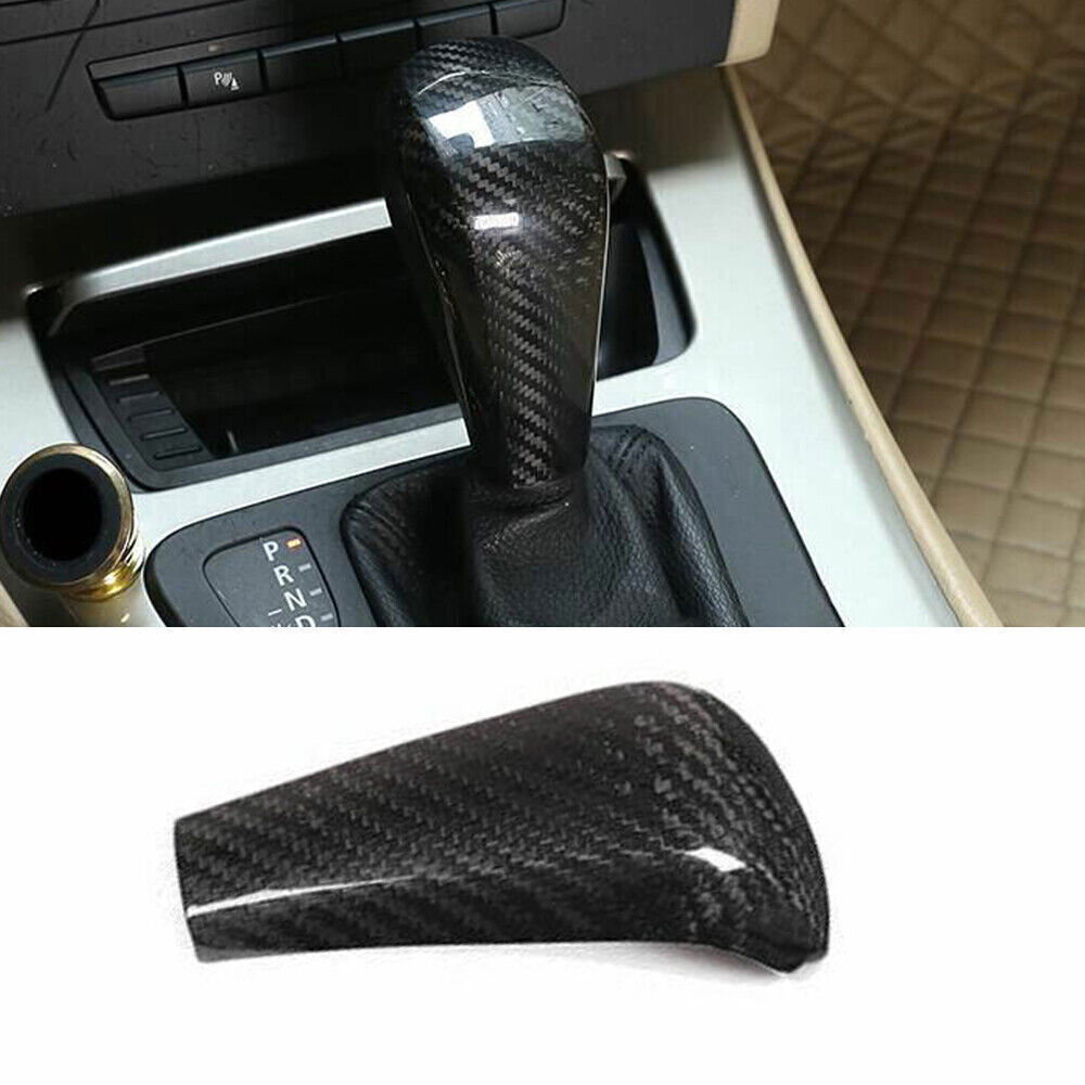 For BMW X1 E84 2010-13 Dry Carbon Fiber Car Middle Console Gear Shift Knob Cover