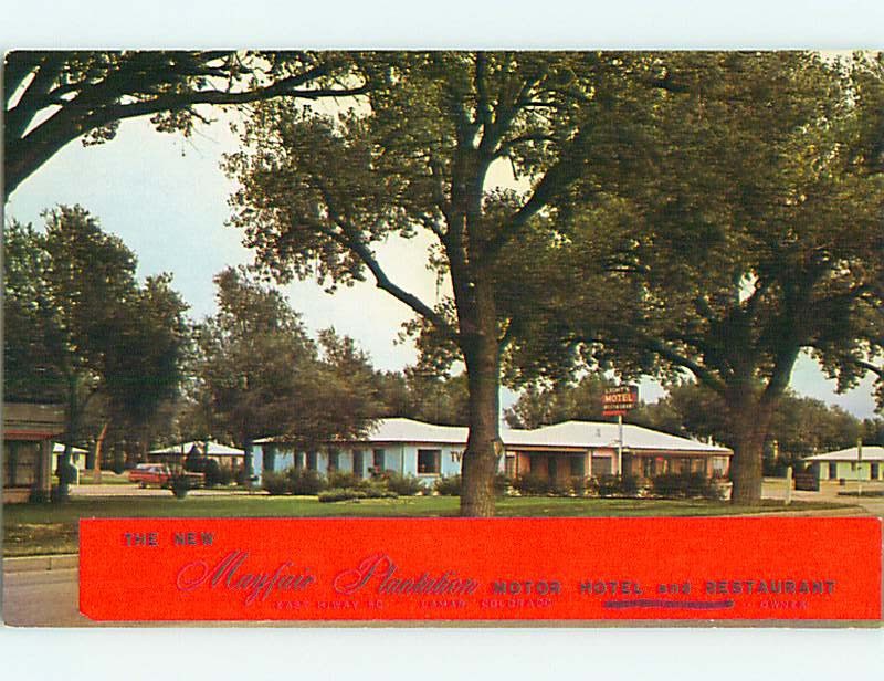 Unused Pre-1980 OLD CARS & MAYFAIR PLANTATION MOTEL & RESTAURANT Lamar CO u2965