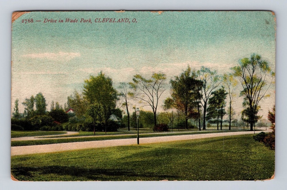 Cleveland OH-Ohio, Drive In Wade Park, Antique, Vintage c1909 Souvenir Postcard