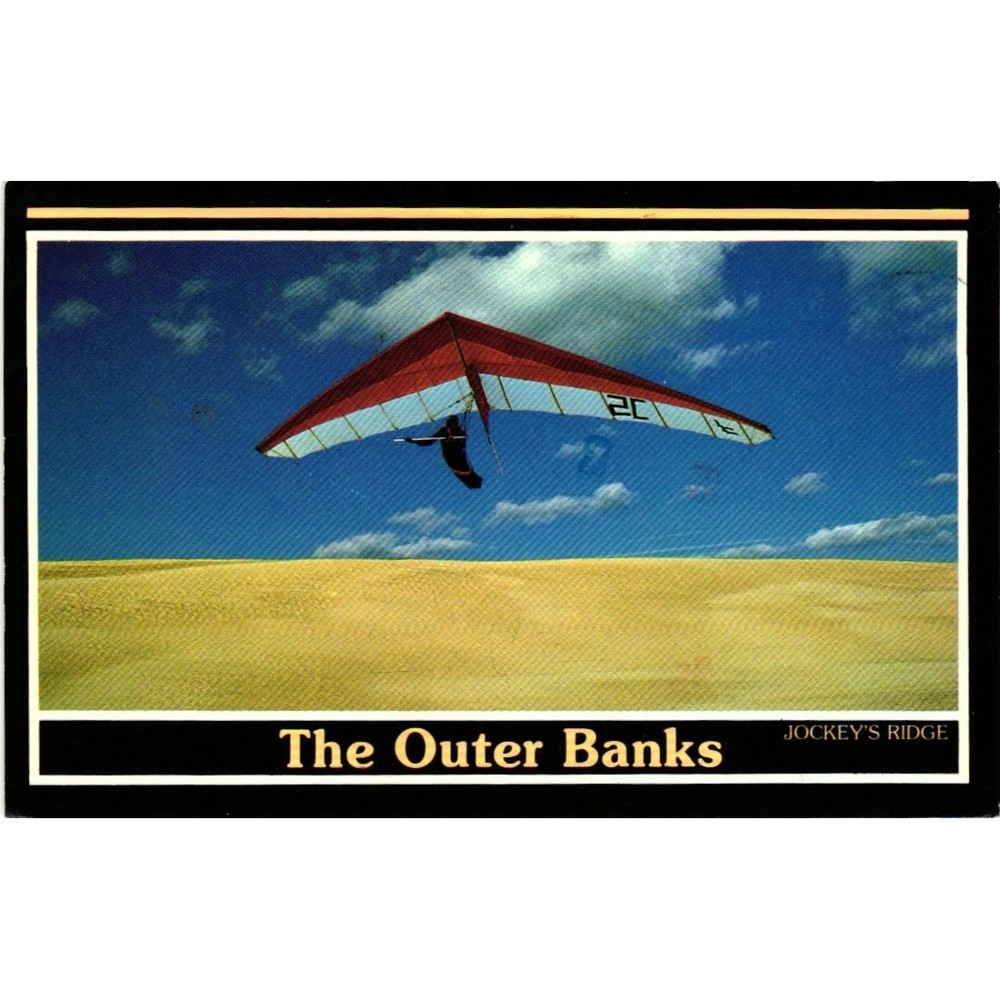 Jockey's Ridge Hang Gliding Outer Banks NC Vintage Postcard