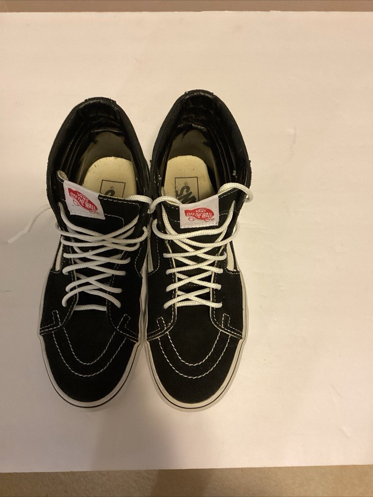 VANS Sk8-High Black White Sneakers in Size 6.5