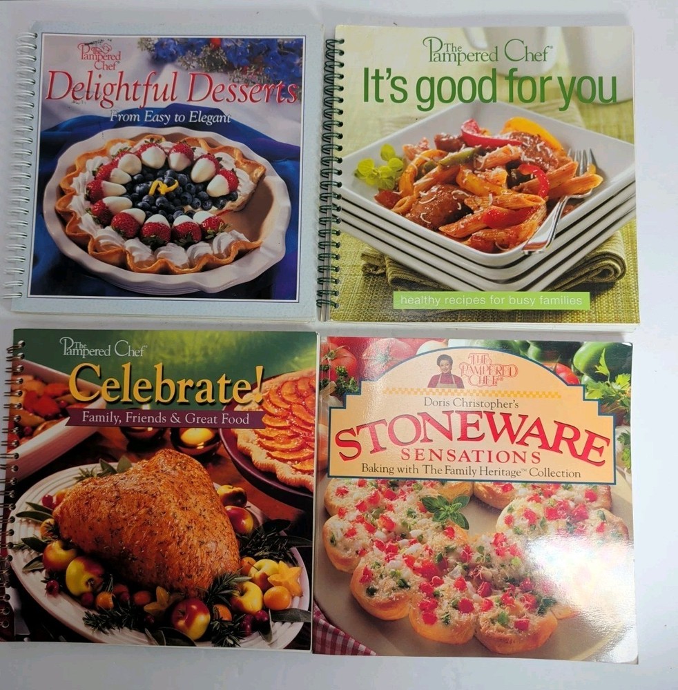 Pampered Chef Cookbooks Spiral Bound Classics Cookbooks Lot of 4