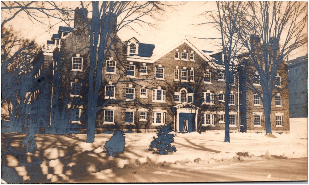 Snowy Wheeler Hall Dartmouth College Hanover New Hampshire 1910s RPPC Postcard
