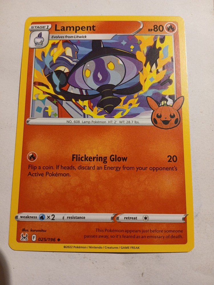 Lampent 025/196 Regular BOOster Trick Or Trade 2023  Pokemon Trading Card TCG