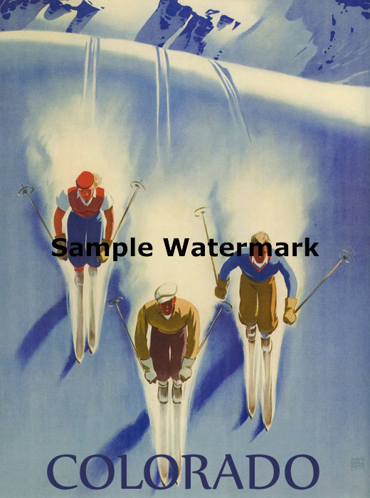 COLORADO Ski Skis Winter Sport Vintage Poster Repro FREE SHIP in USA