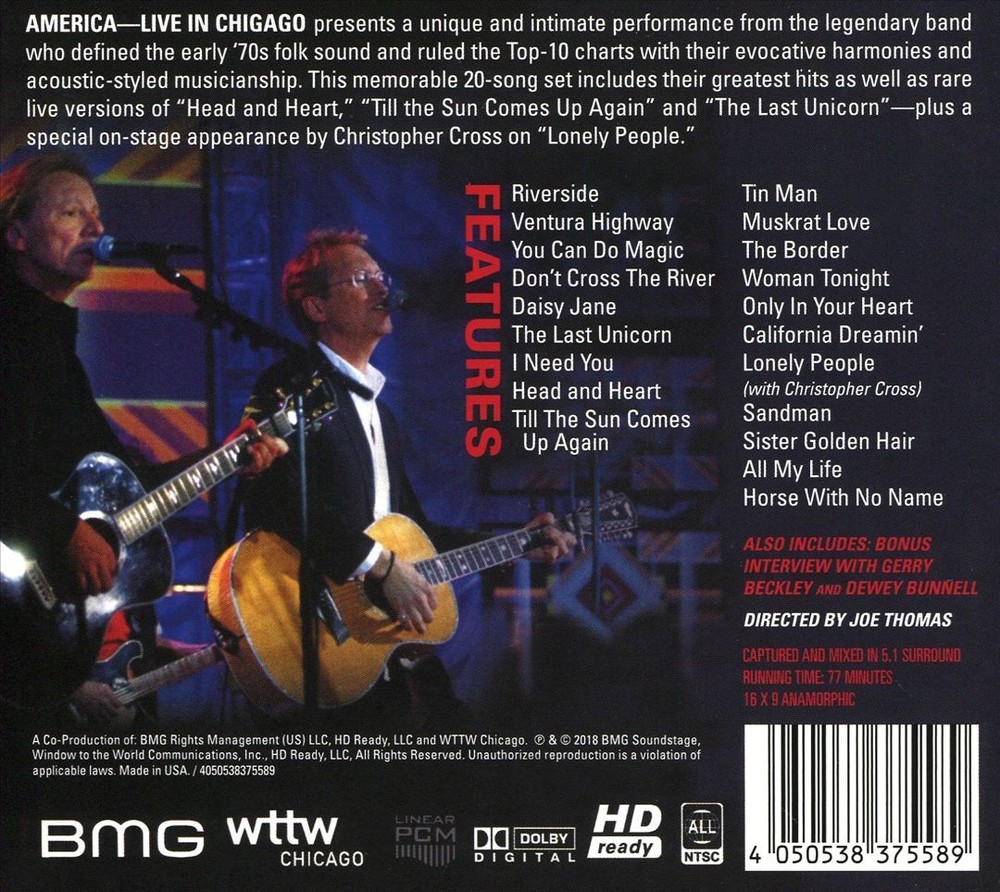 America Live On Soundstage: Classic Series New Cd & Dvd