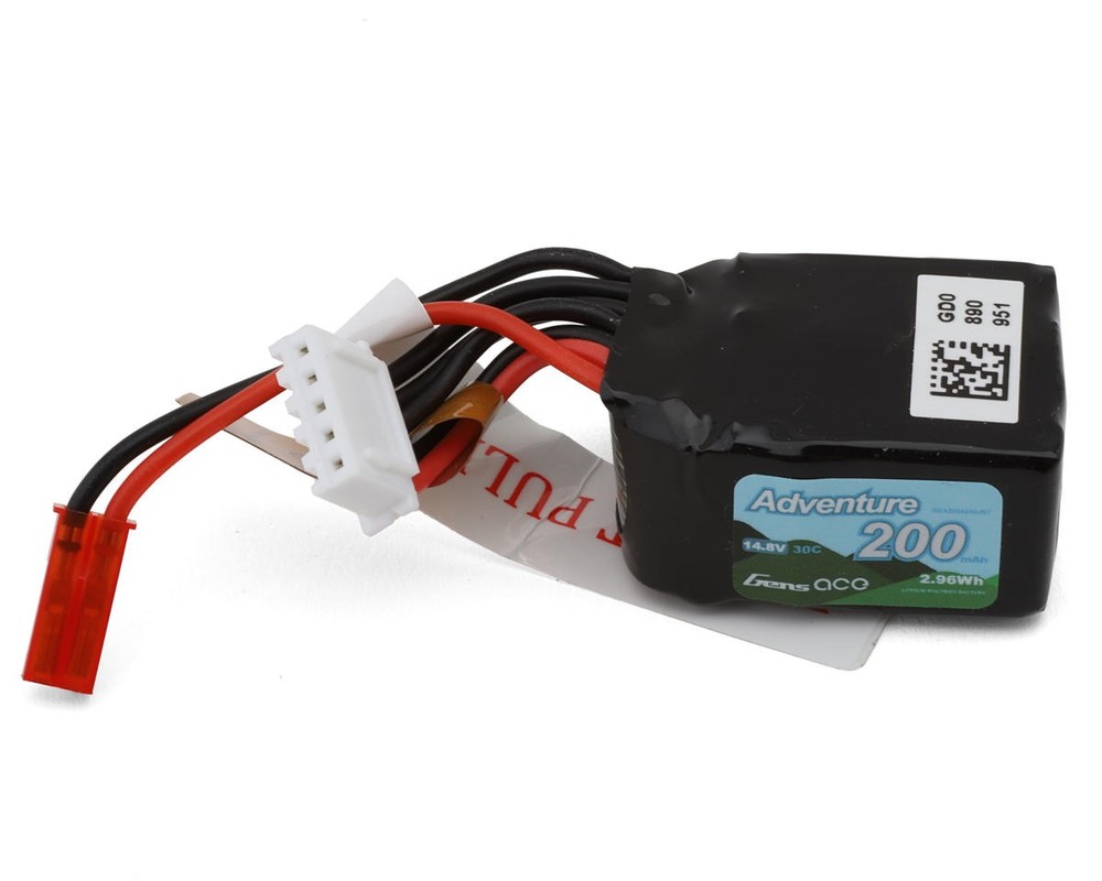 Gens Ace 4S 60C Adventure LiPo Battery (14.8V/200mAh) w/JST Connector🌟✨25 Years on eBay! 250,000+ feedback!✨🌟-image