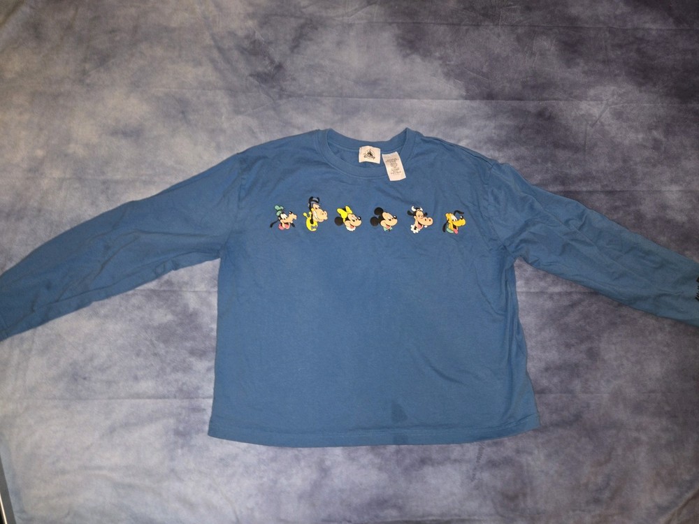 Womens Size Large Disney Icons Long Sleeve Blue Shirt