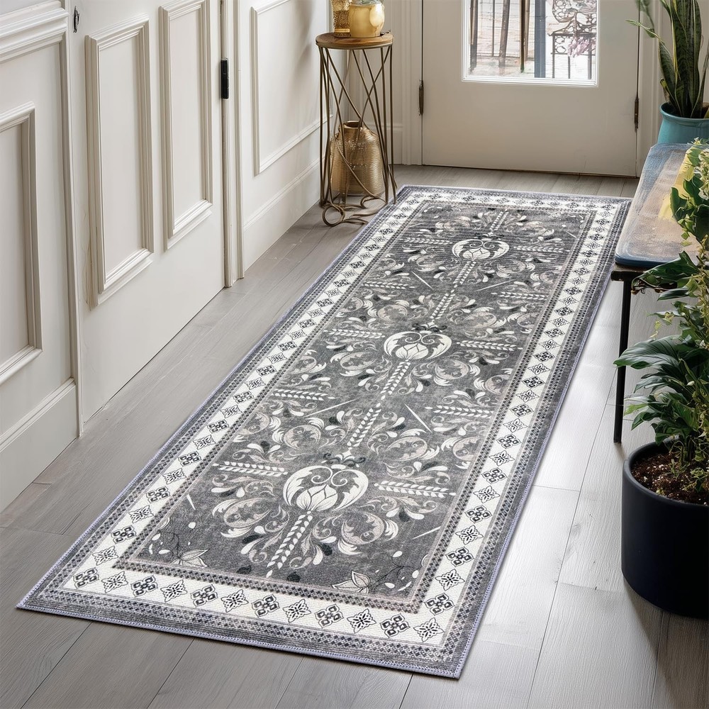 Washable Runner Rug, Non Slip Kitchen Mats for Floor, Hallway Laundry Room Ru...