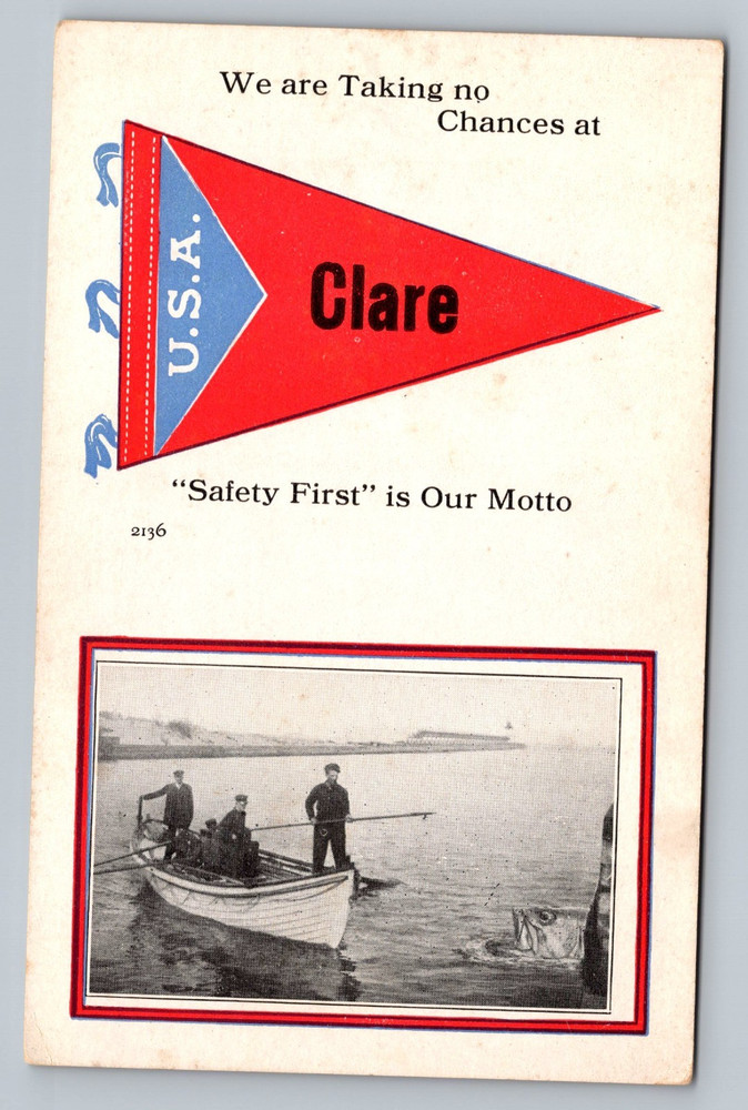 No Chances Talking In Clare Michigan MI c1910 Vintage Postcard