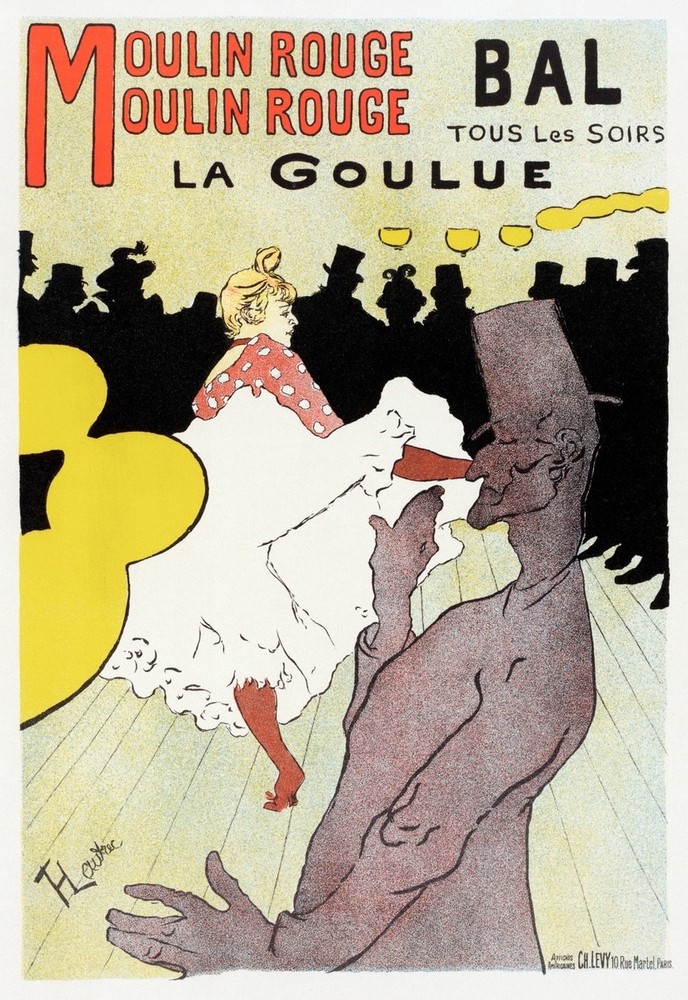 Moulin Rouge La Goulue 1898 Toulouse Lautrec Vintage Poster Art Nouveau Print
