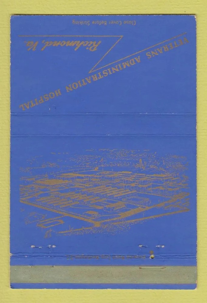 Matchbook Cover - Veterans Administration Hospital Richmond VA 40 Strike