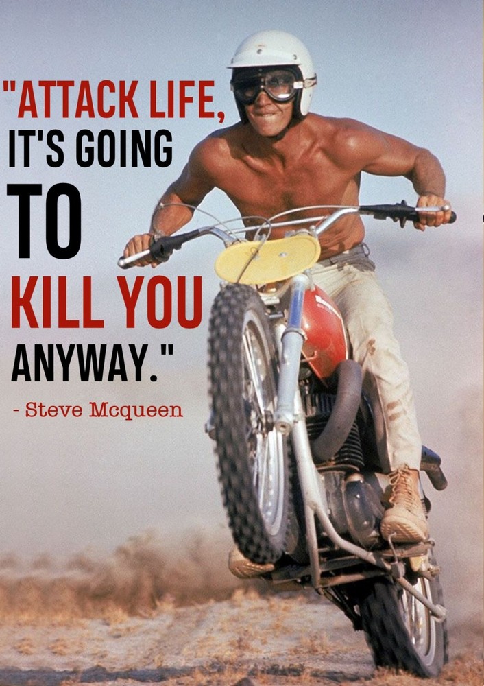 ON ANY SUNDAY - STEVE McQUEEN ATTACK LIFE POSTER PRINT A1 23.4X33