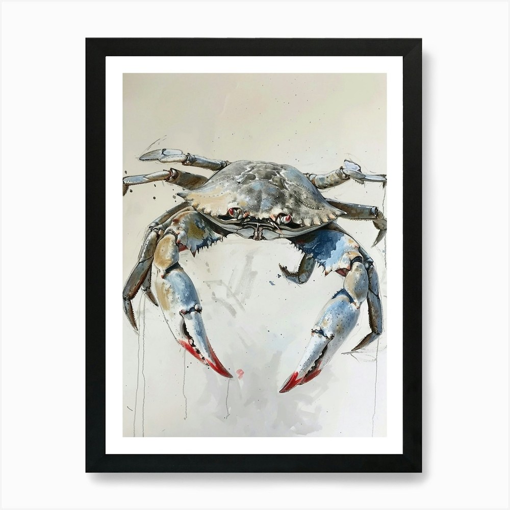 Crab Pastel Watercolour 3 Art Print Framed Wall Art Poster Canvas Print Picture
