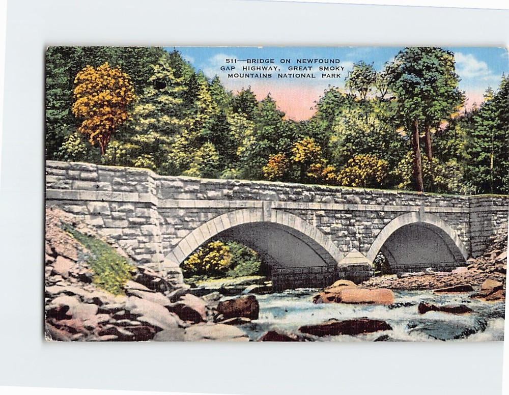 Postcard Bridge Newfound Gap Highway Great Smoky Mountains National Park TN USA
