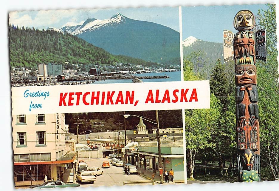 Postcard Scenes & Views Greetings from Ketchikan Alaska USA
